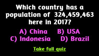 Quiz : Population of the countries?