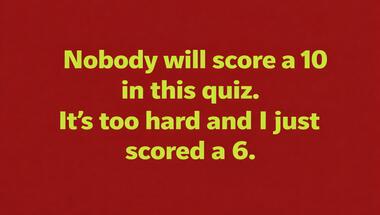 Ten-question all-rounder quiz