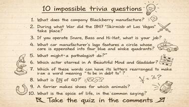 10-question general knowledge challenge