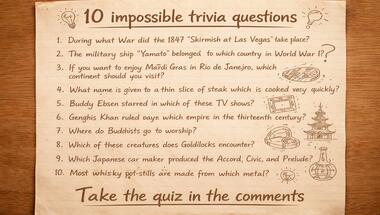 10-question general knowledge challenge